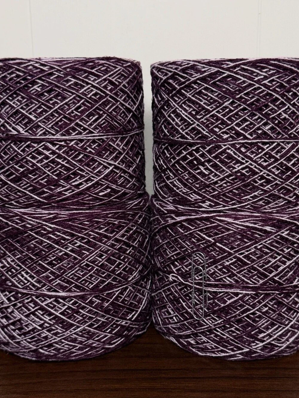 Reclaimed Cotton Blend DK Yarn 1118 Yds Eggplant Marl 488g (4 Cakes)